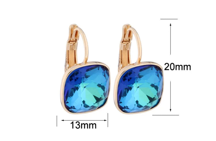 Penderley Blue Square Stone Earrings