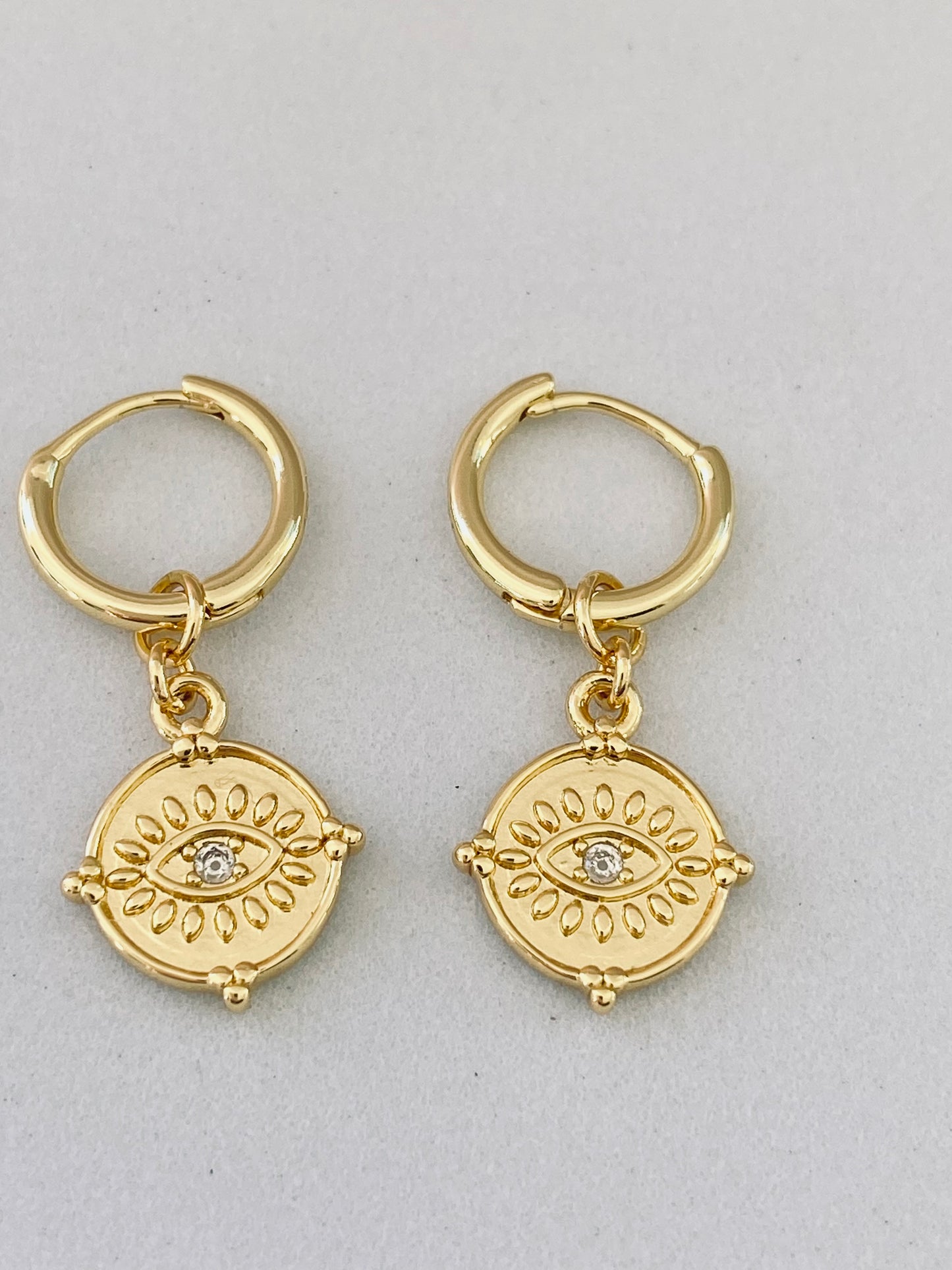 Tulis Evil Eye Small Hoop Earrings in Gold