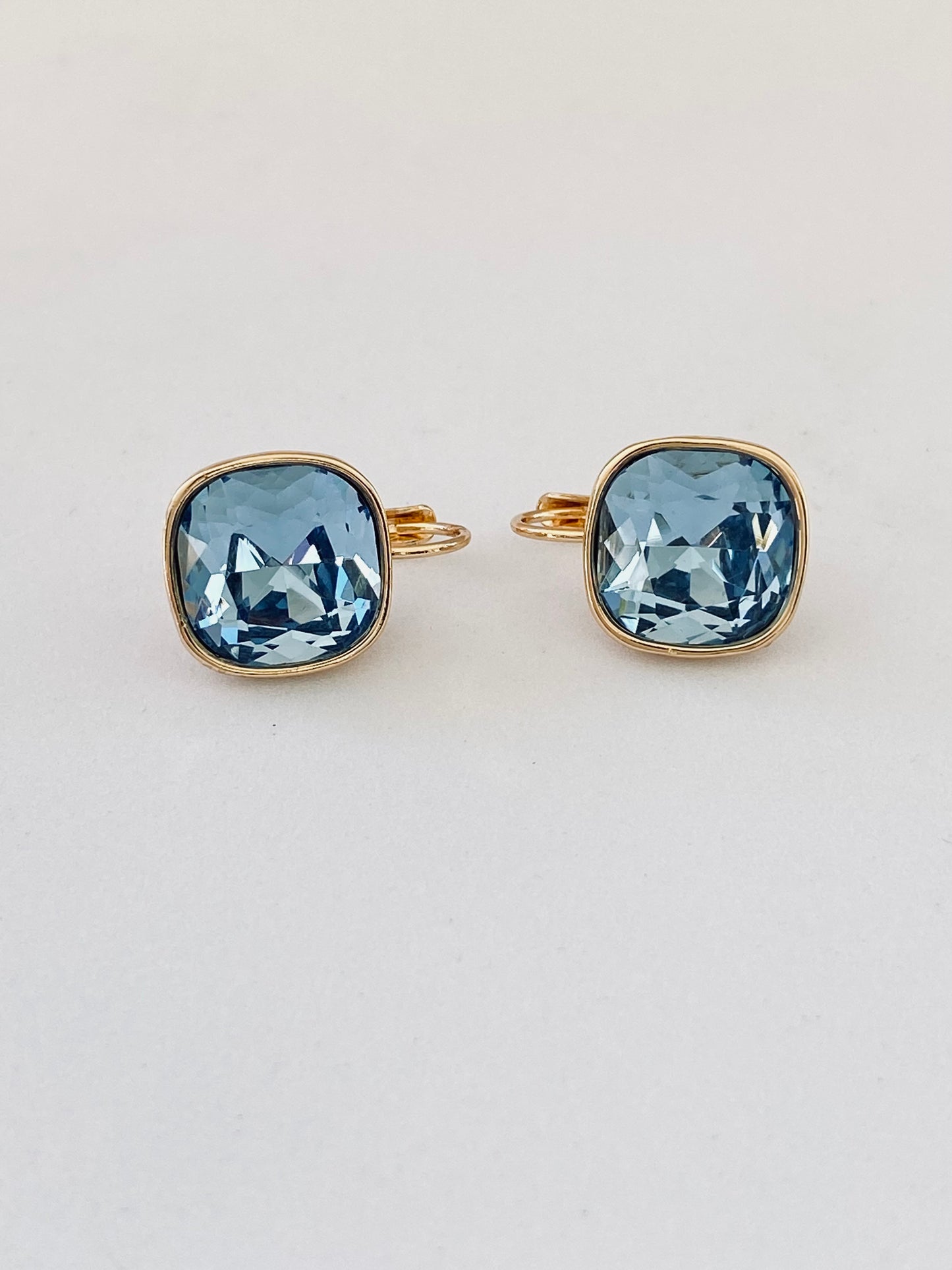 Penderley Blue Square Stone Earrings