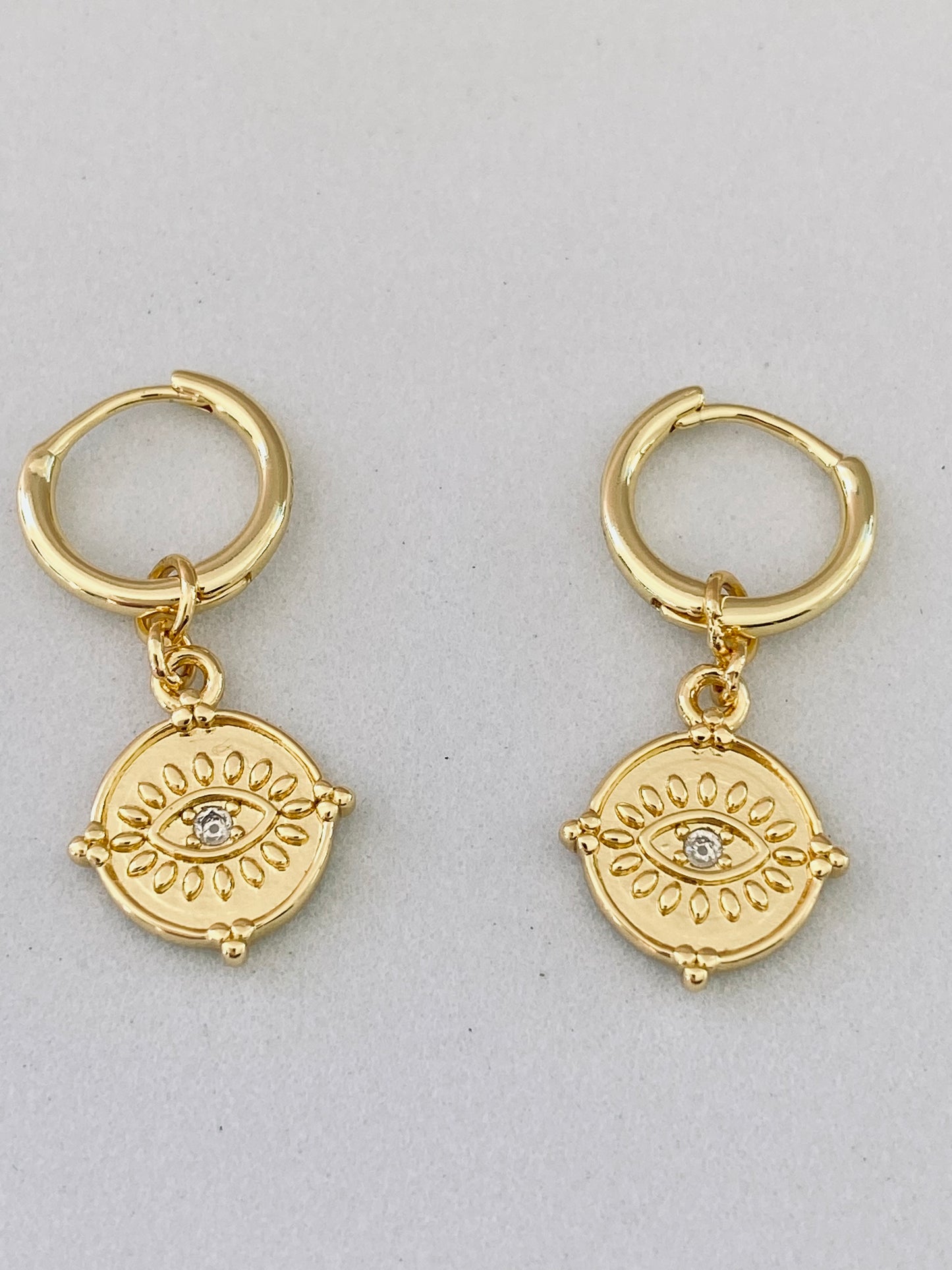 Tulis Evil Eye Small Hoop Earrings in Gold