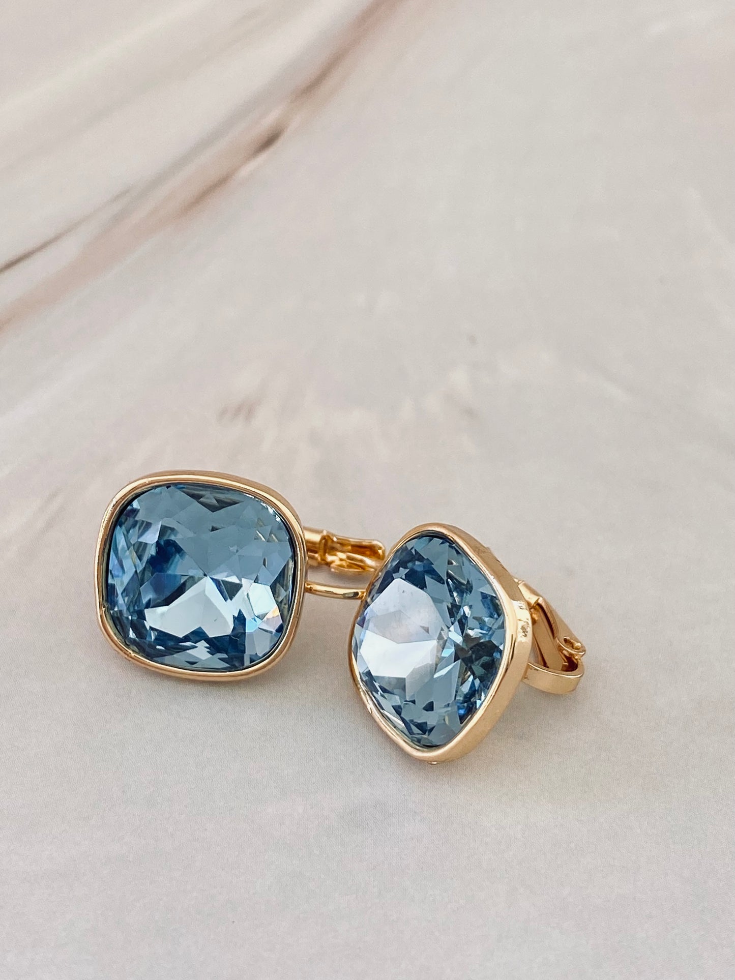 Penderley Blue Square Stone Earrings