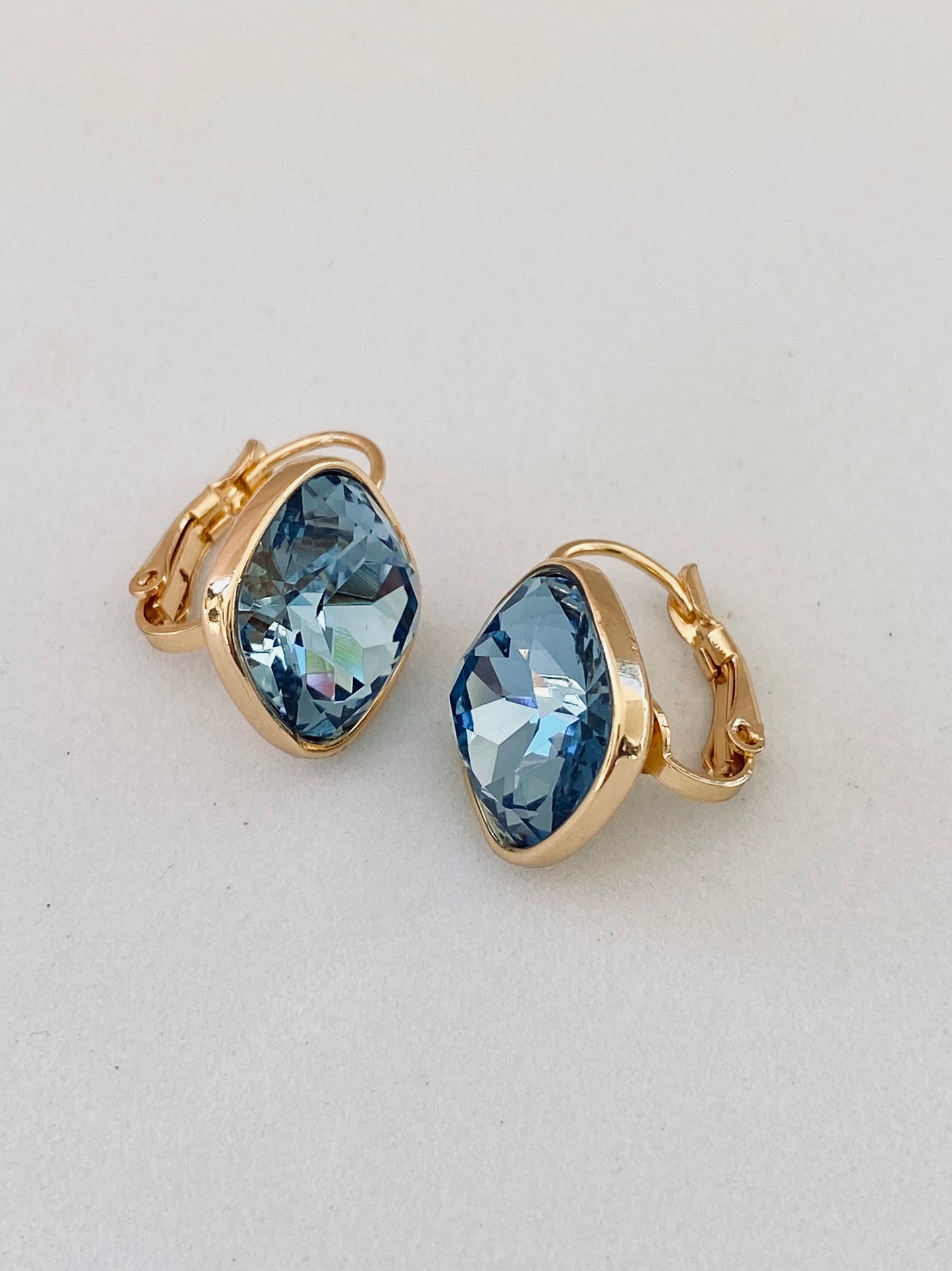 Penderley Blue Square Stone Earrings