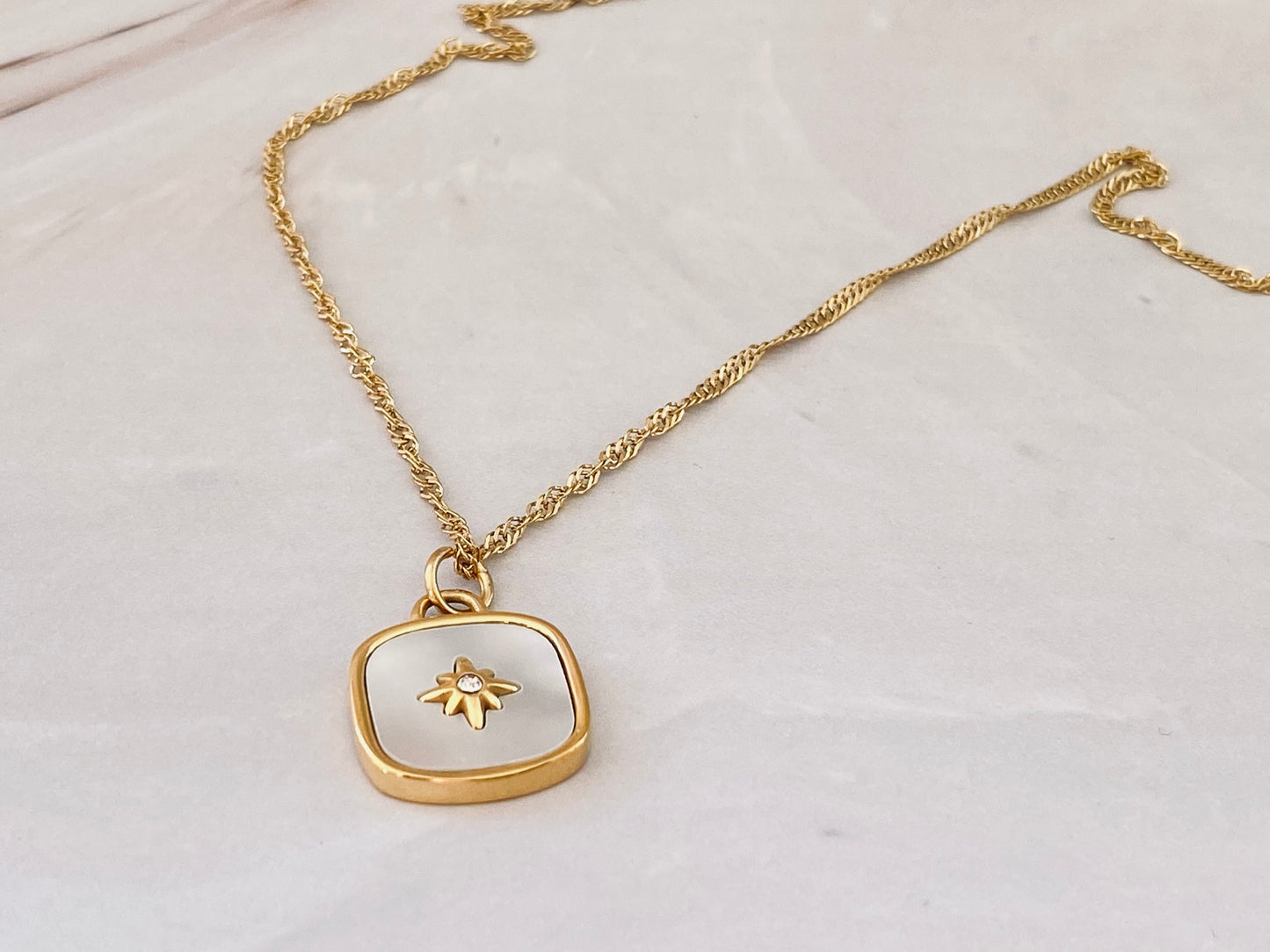 White Star Gold Necklace