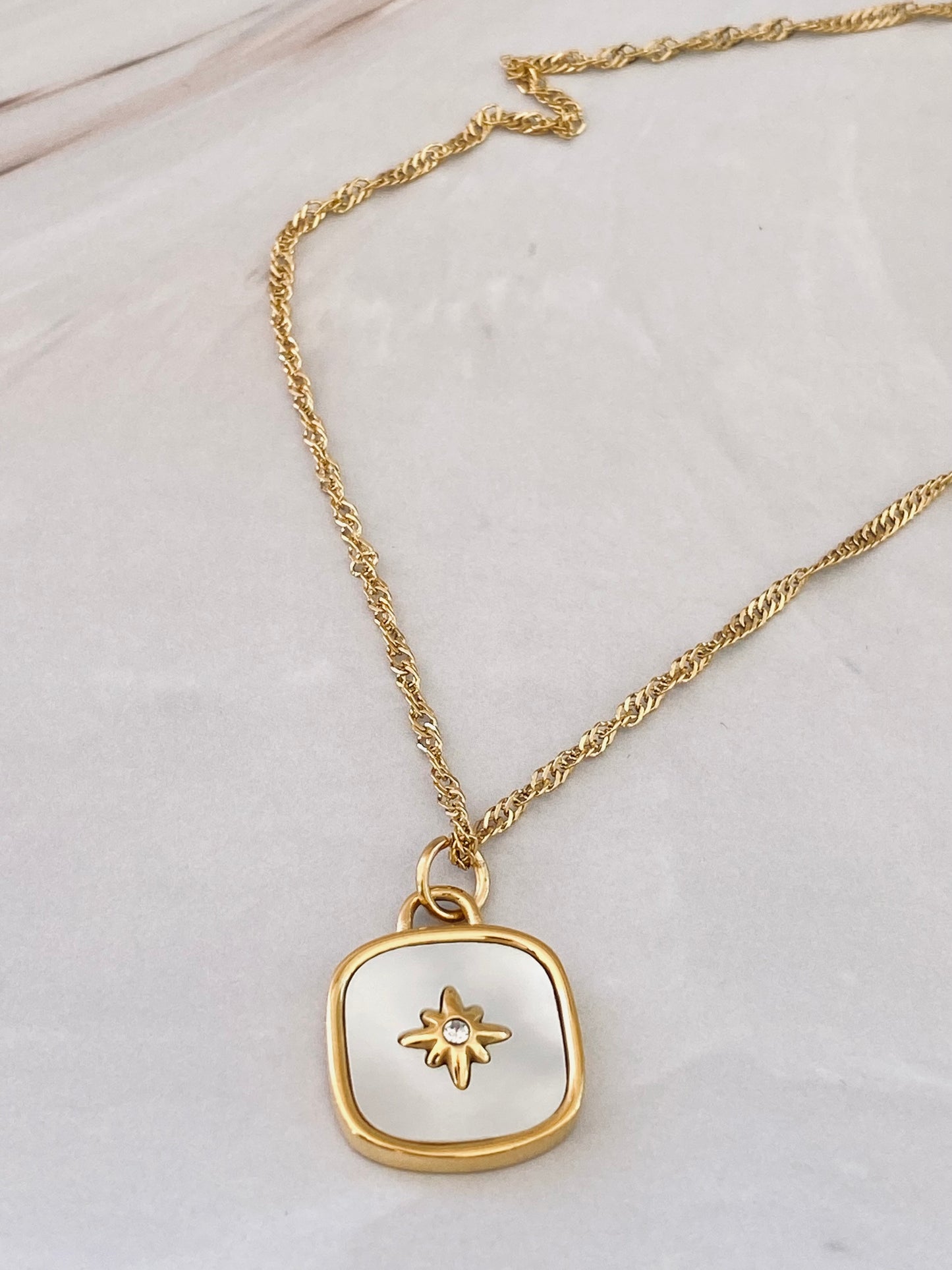 White Star Gold Necklace