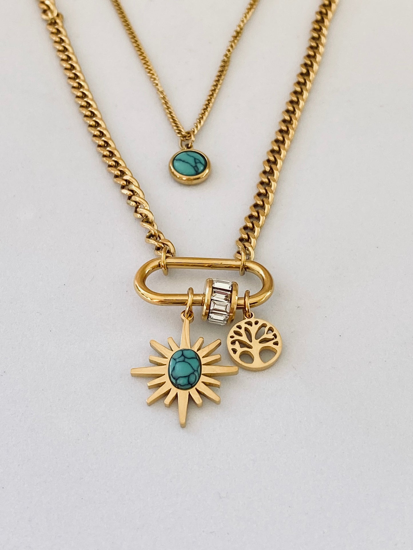 Isidore Double Necklace with Charms
