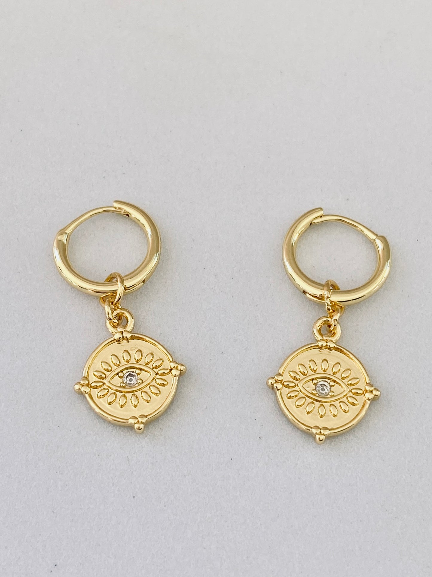 Tulis Evil Eye Small Hoop Earrings in Gold