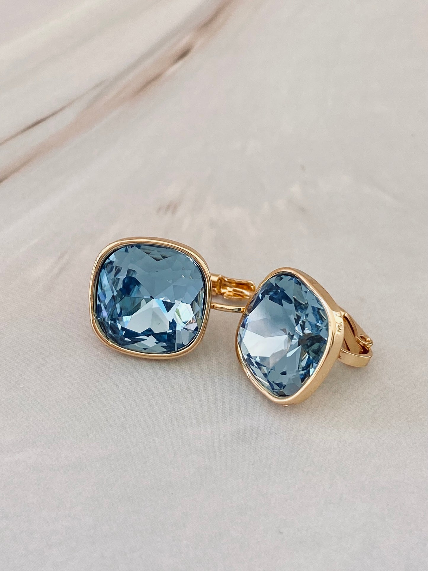 Penderley Blue Square Stone Earrings