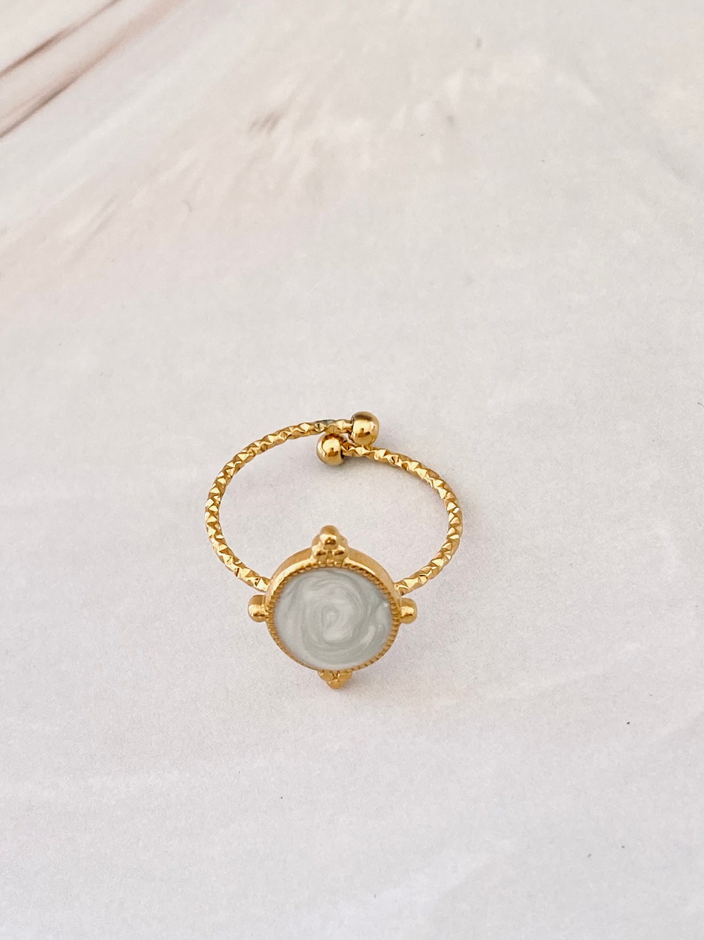 Zion Gold Plated Ring with Stone Look