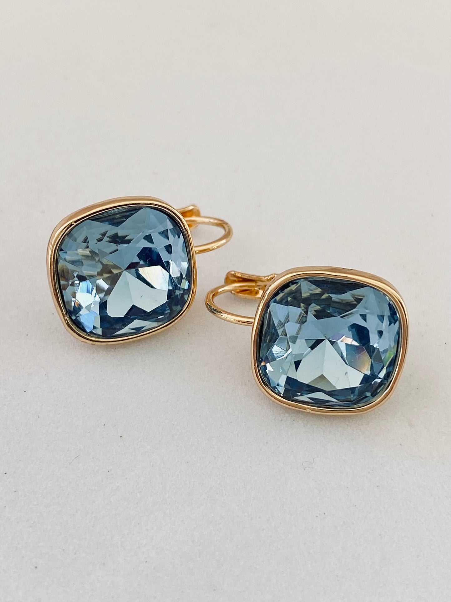 Penderley Blue Square Stone Earrings