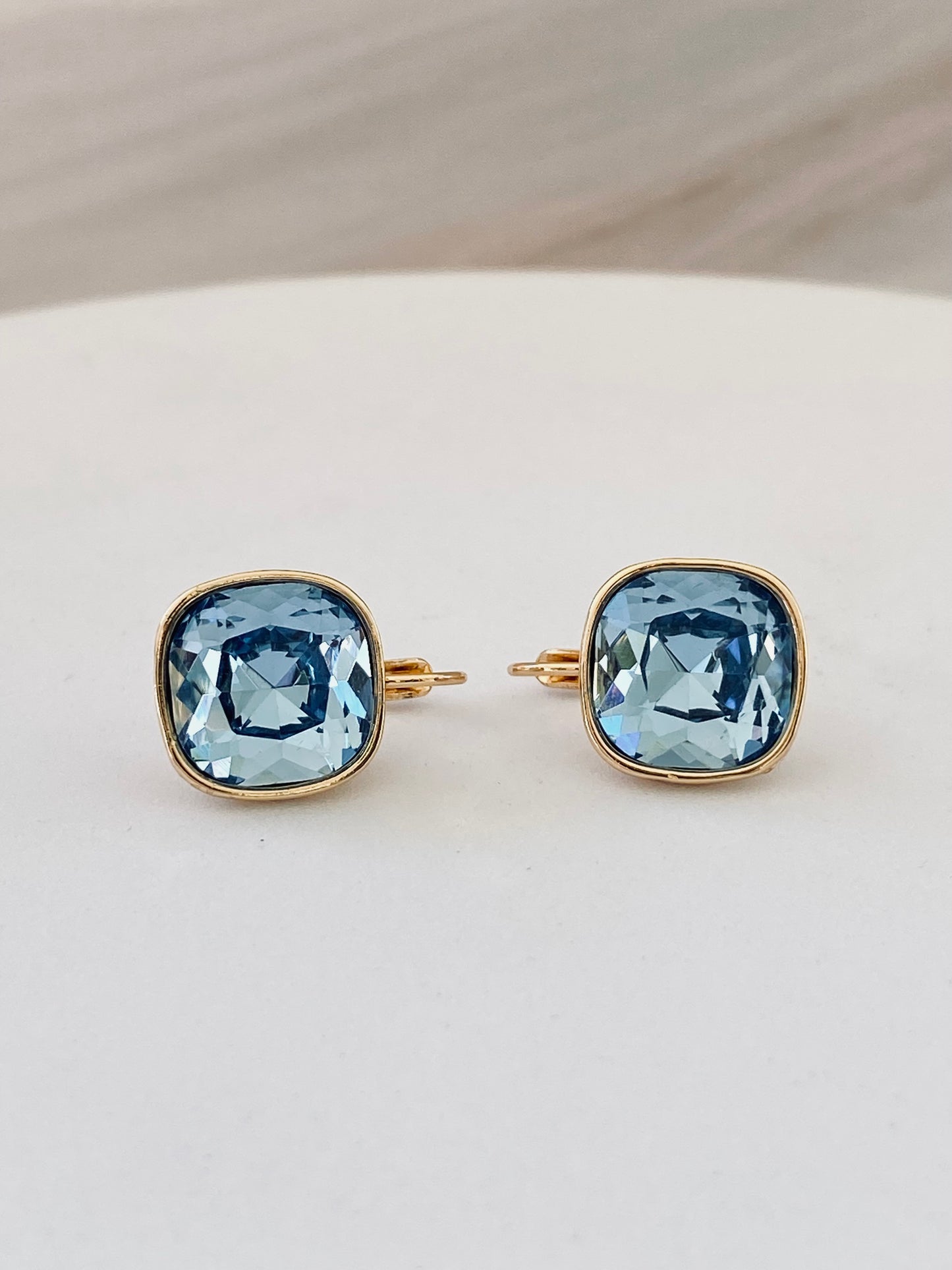 Penderley Blue Square Stone Earrings