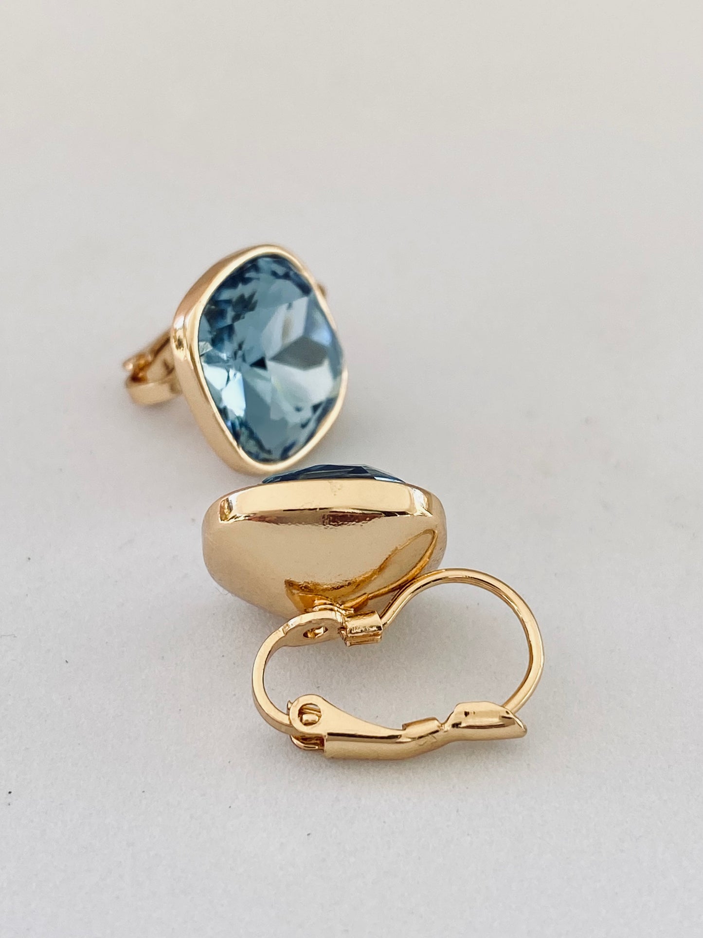 Penderley Blue Square Stone Earrings