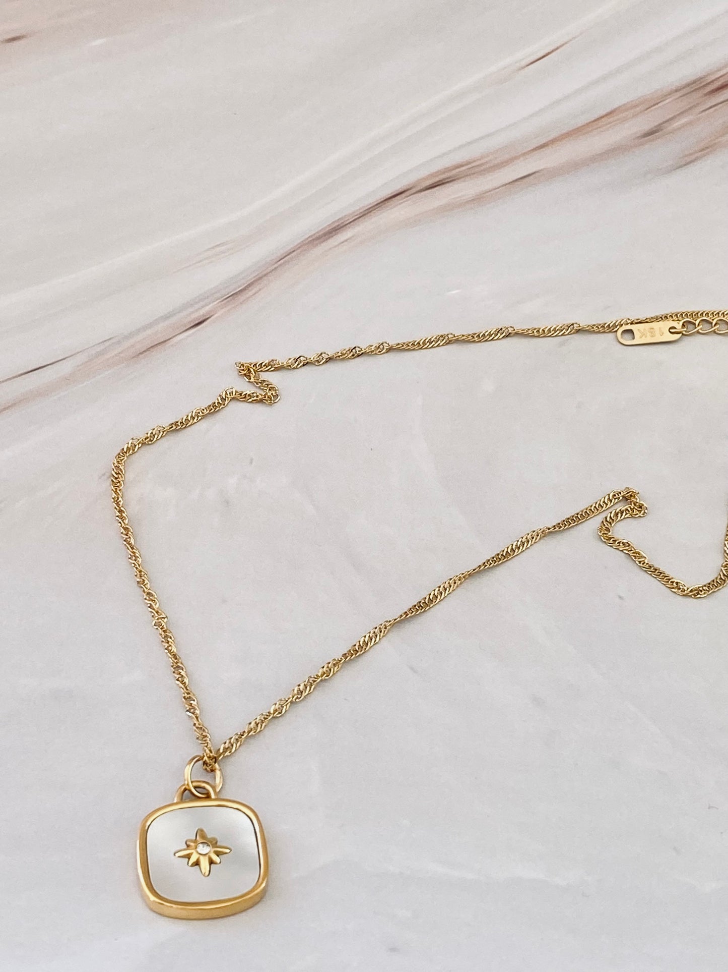 White Star Gold Necklace
