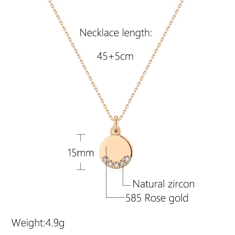 Londen Rose Gold Necklace with Coin Pendant