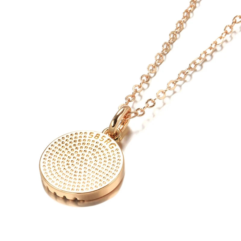 Londen Rose Gold Necklace with Coin Pendant
