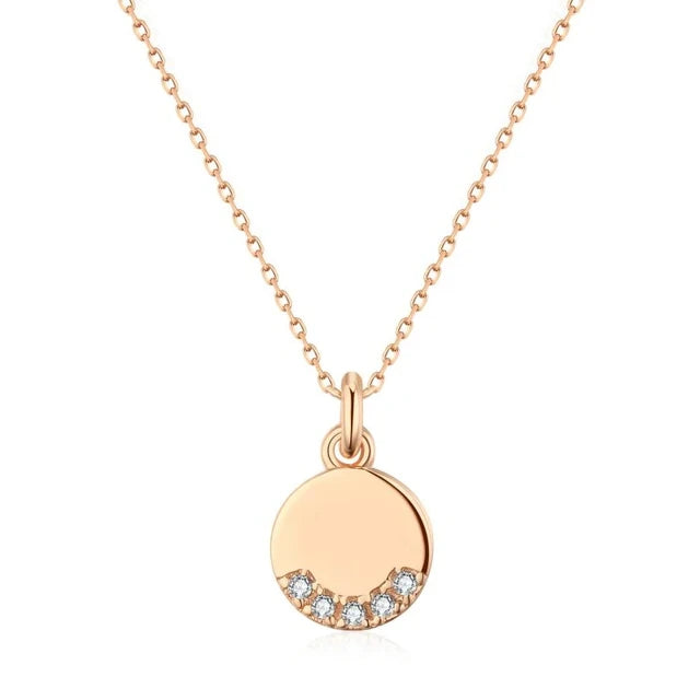 Londen Rose Gold Necklace with Coin Pendant