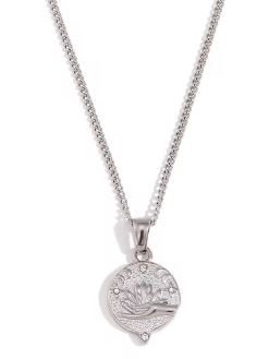 Silver Lotus Hand Necklace