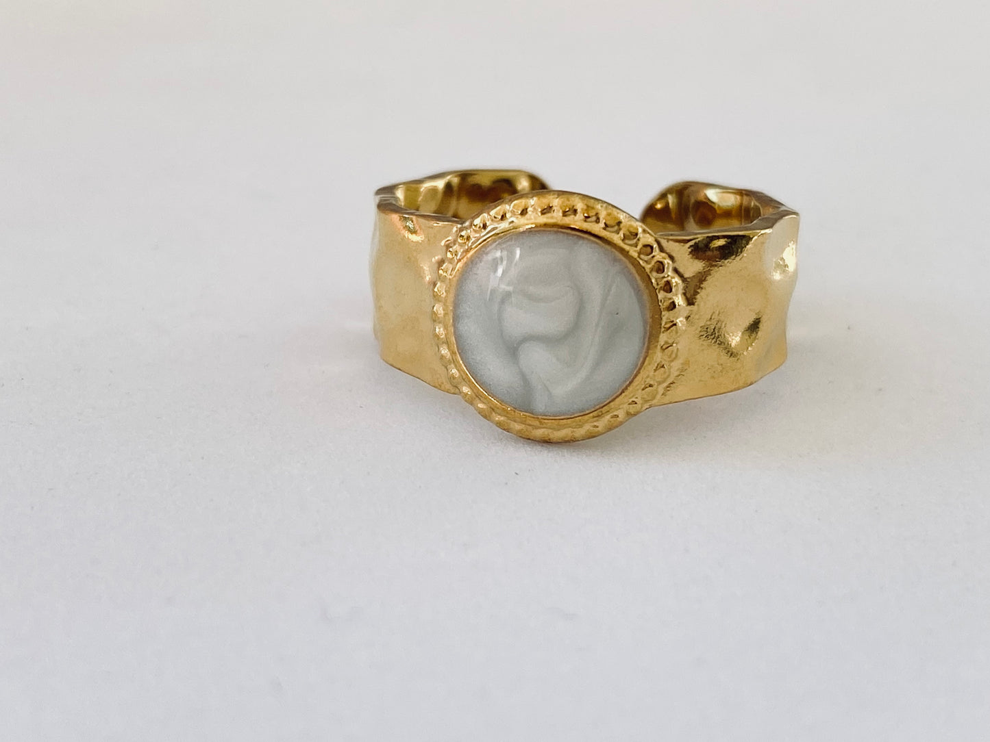 Lato Gold Plated Ring with Stone Look