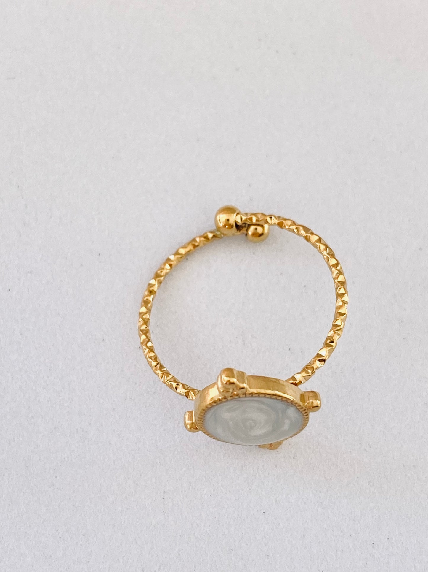 Zion Gold Plated Ring with Stone Look