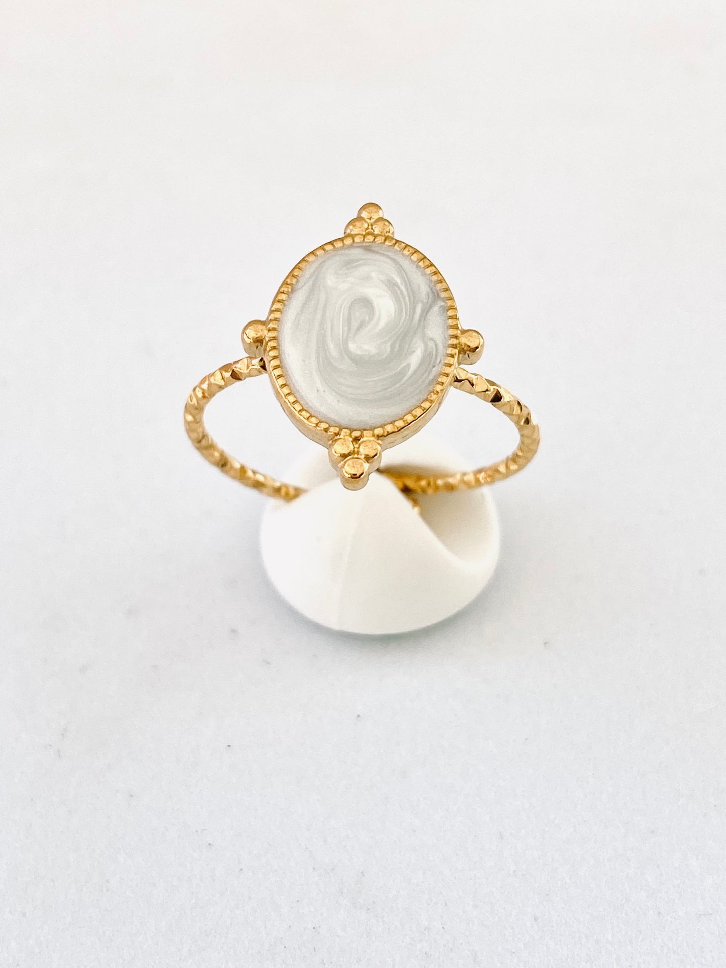 Zion Gold Plated Ring with Stone Look