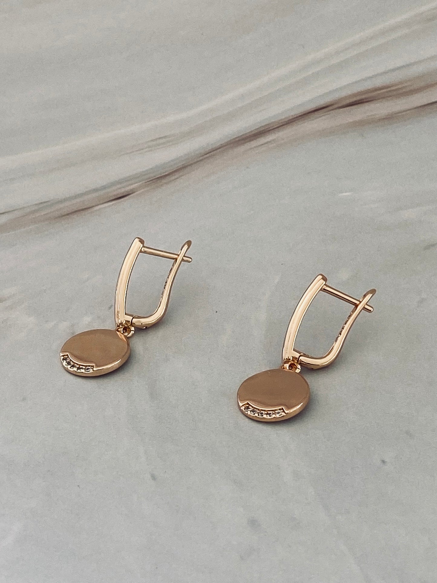 Londen Rose Gold Coin Earrings