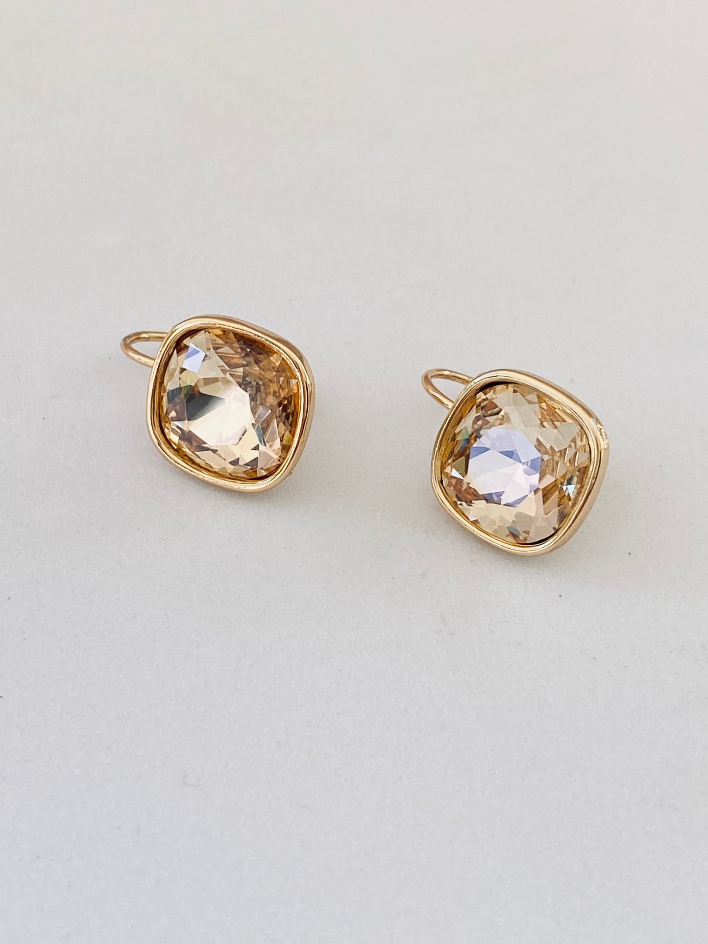 Porcia Square Champagne Stone Earrings