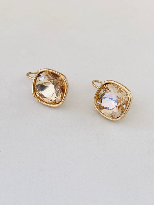 Porcia Square Champagne Stone Earrings