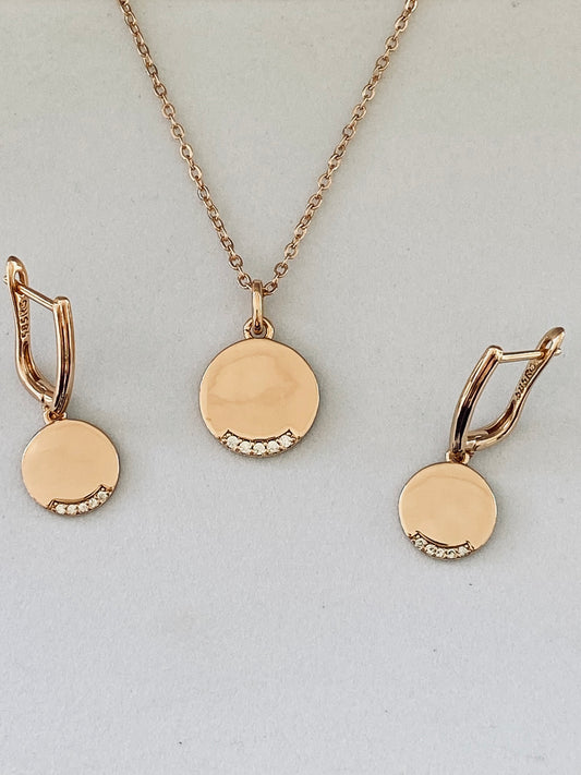 Londen Rose Gold Coin Earrings