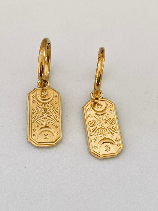 Kosmos Charm Hoop Earrings