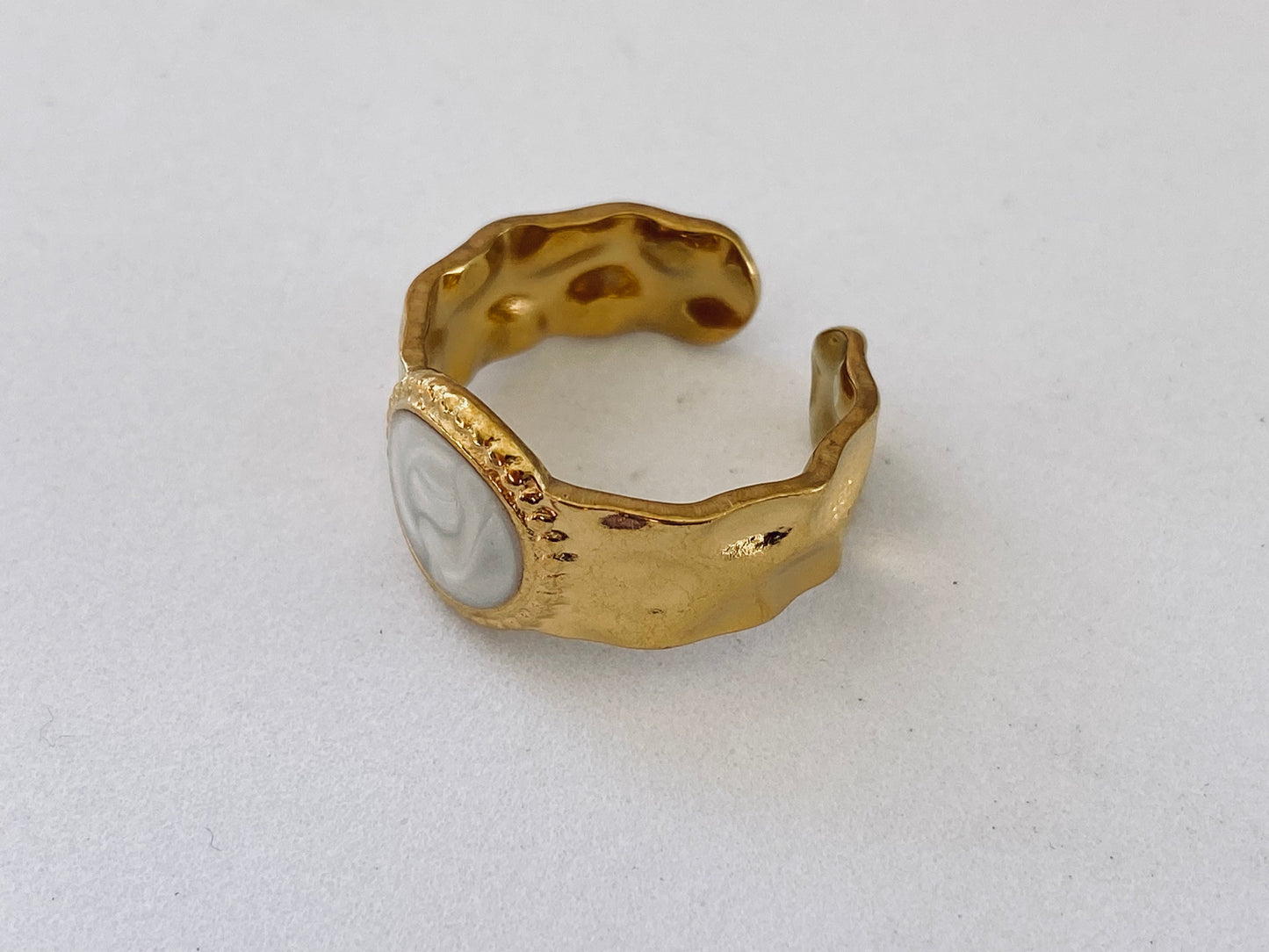 Lato Gold Plated Ring with Stone Look