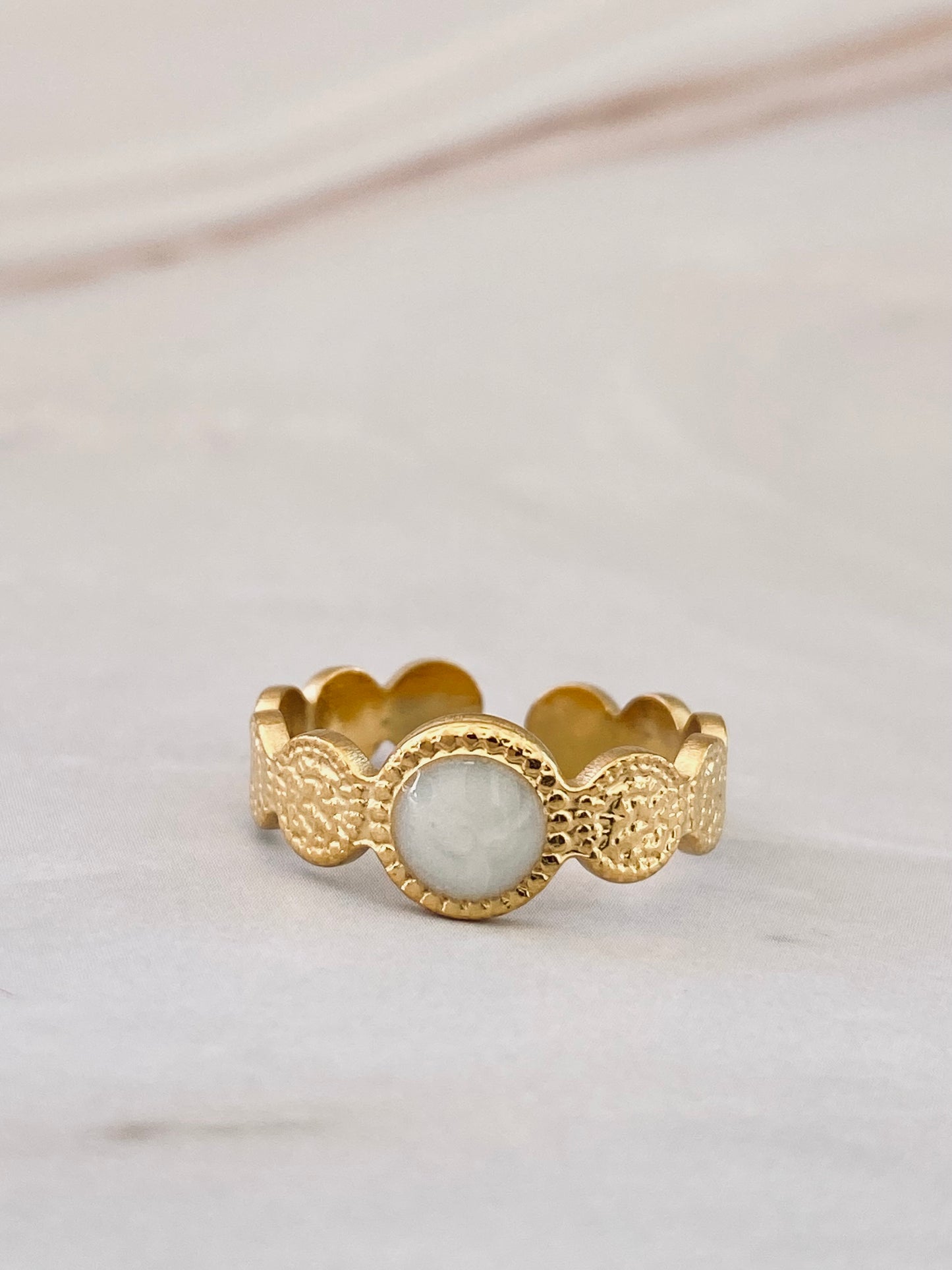 Cirilian Gold Plated Ring with Stone Look
