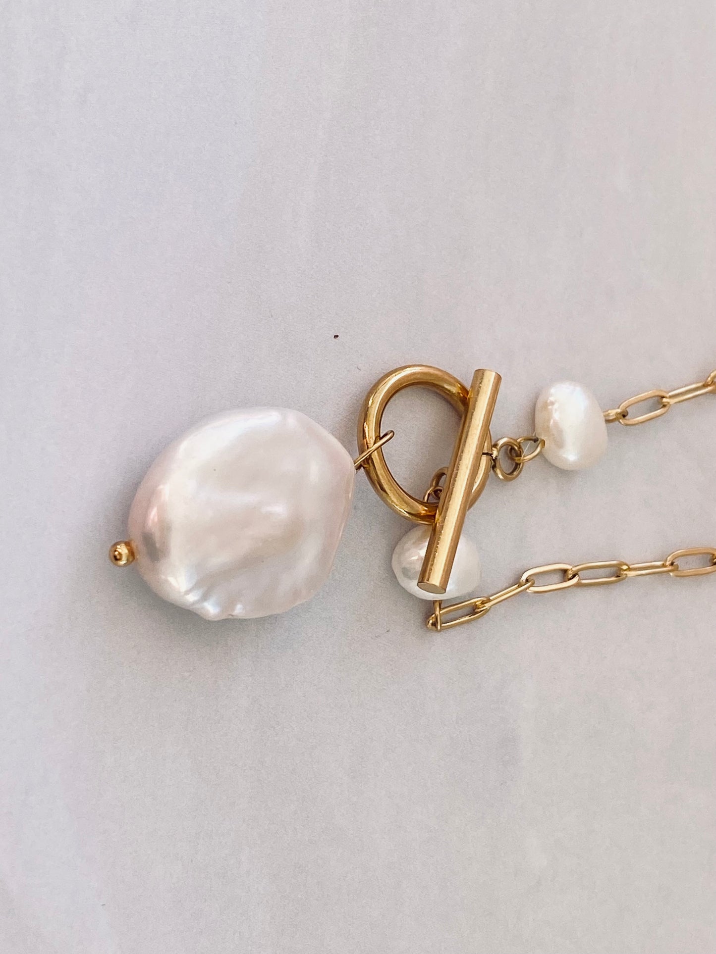 Pietra Pearl Necklace with O-T Clasp
