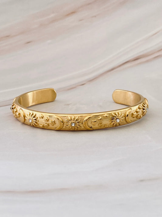 Celestial Gold Cuff Bangle