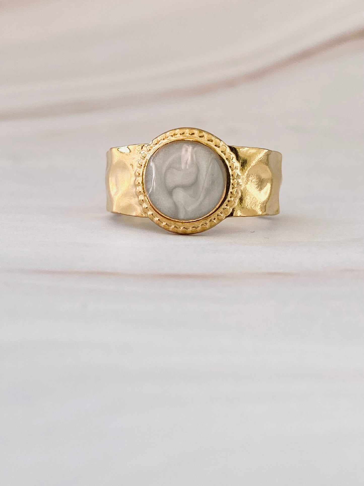 Lato Gold Plated Ring with Stone Look