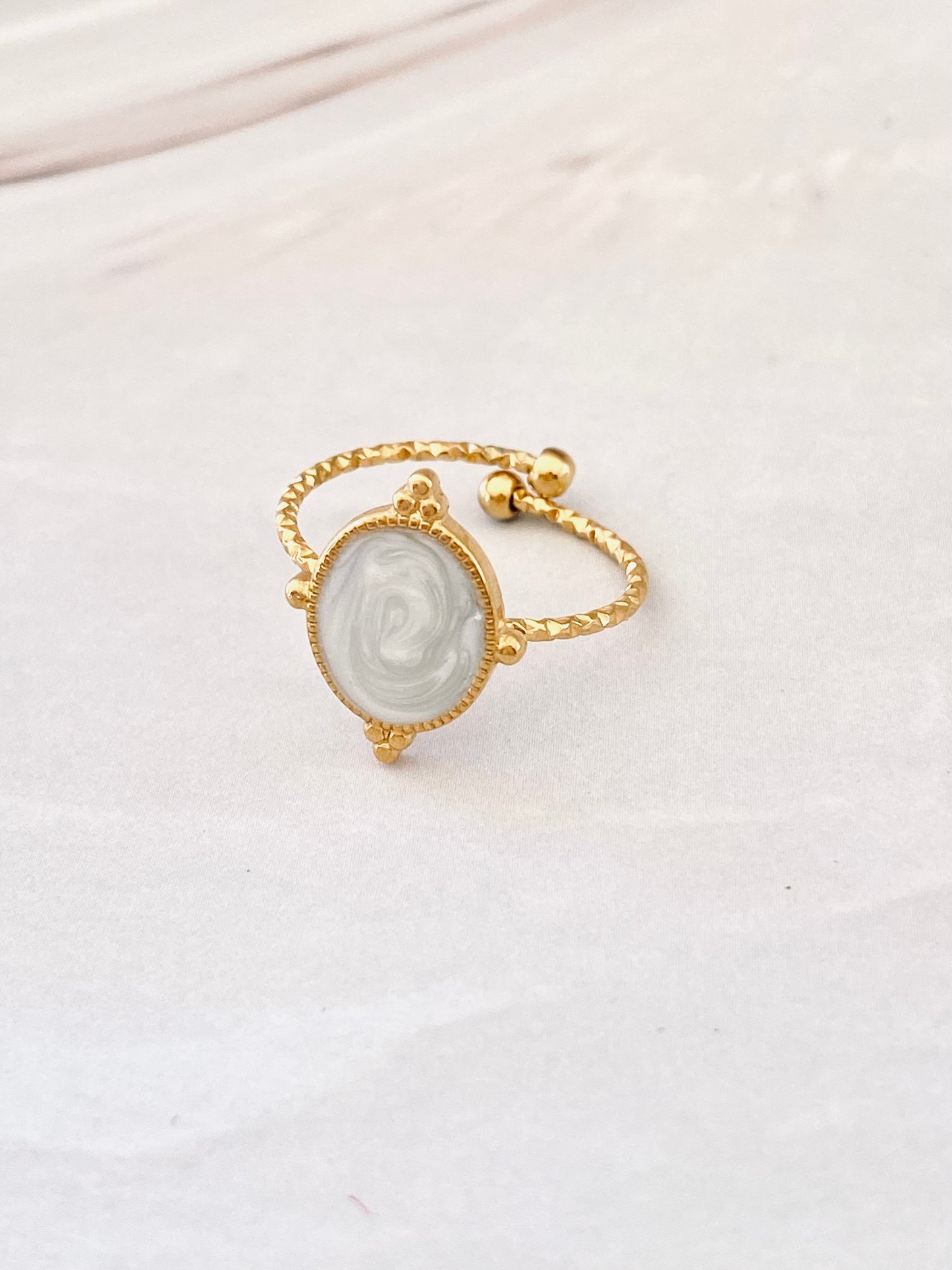 Zion Gold Plated Ring with Stone Look
