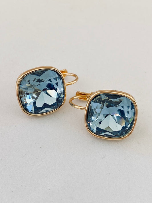 Penderley Blue Square Stone Earrings