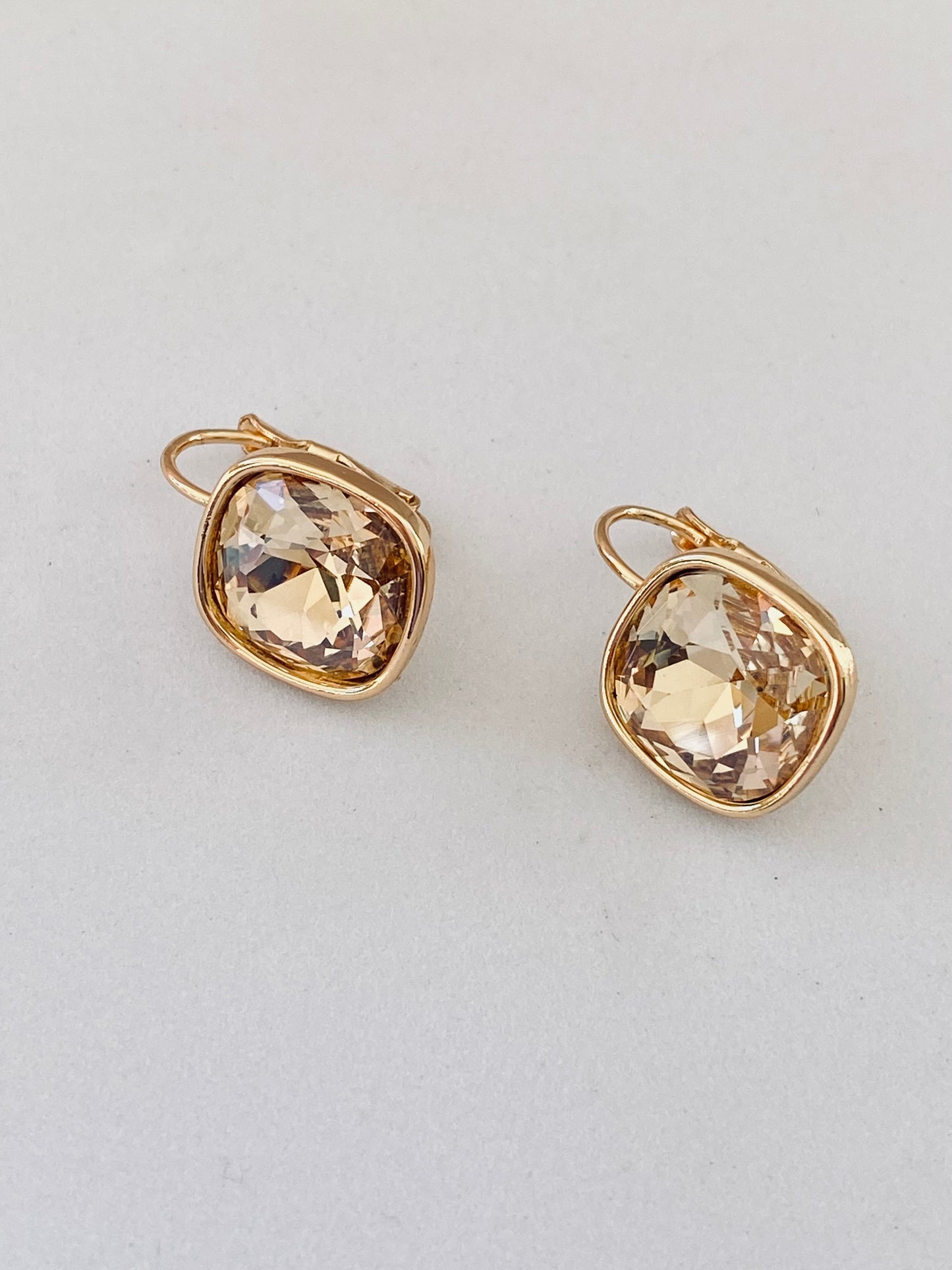 Porcia Square Champagne Stone Earrings