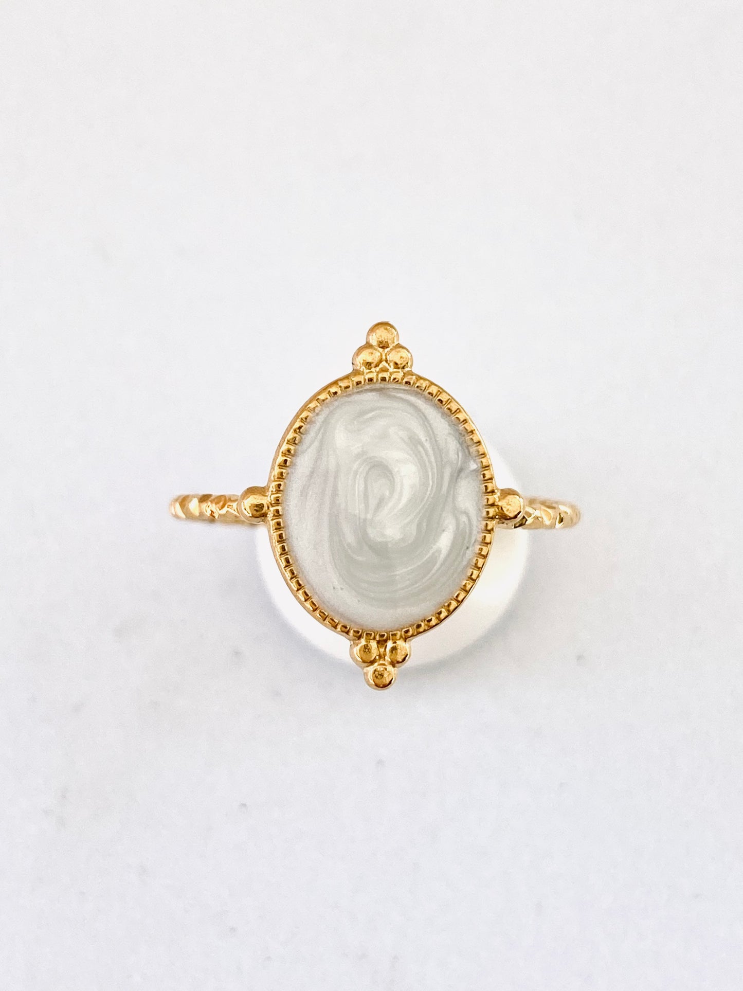 Zion Gold Plated Ring with Stone Look