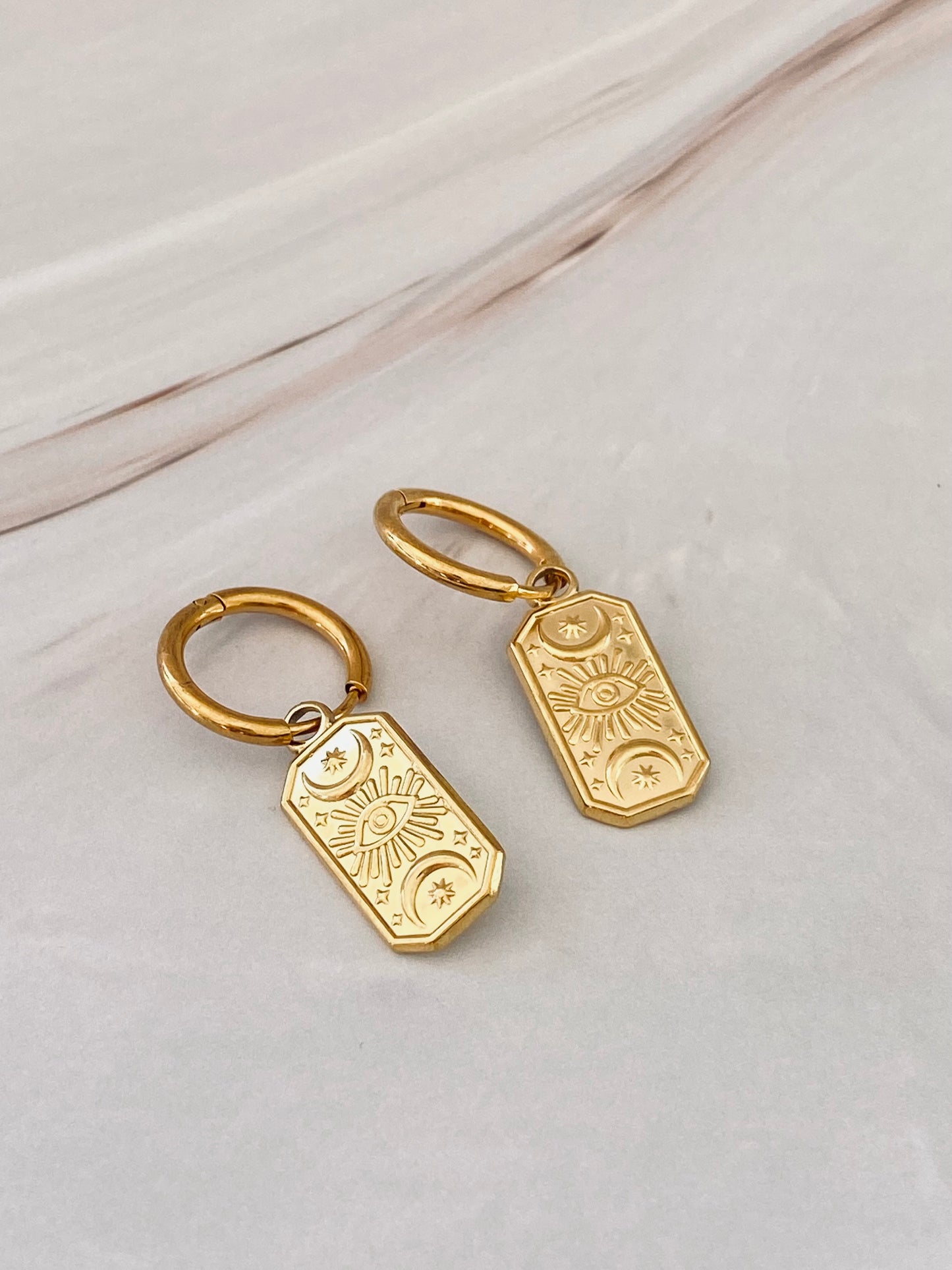Kosmos Charm Hoop Earrings