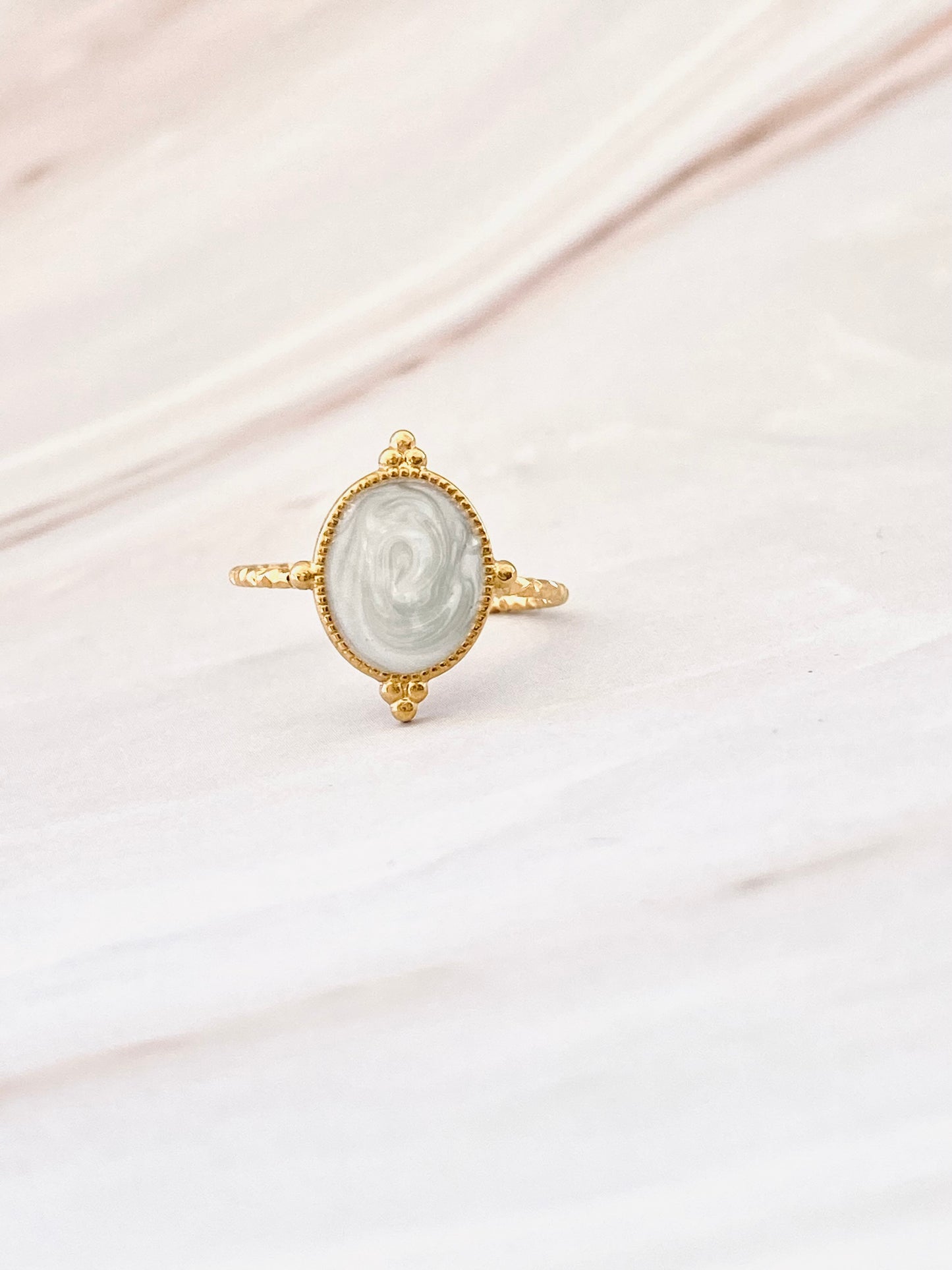 Zion Gold Plated Ring with Stone Look