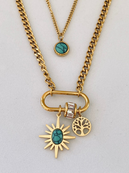Isidore Double Necklace with Charms