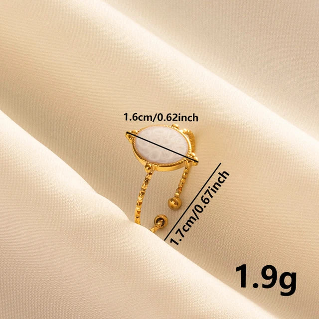 Zion Gold Plated Ring with Stone Look