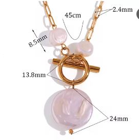 Pietra Pearl Necklace with O-T Clasp